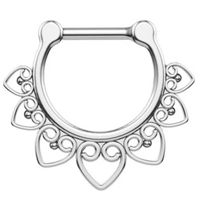 1Pc Crystal Septum Piercing Clicker Open Hoop Nose Ring Ear Helix Cartlage Piercing Body Jewelry 16G ανοξείδωτα δαχτυλίδια μύτης