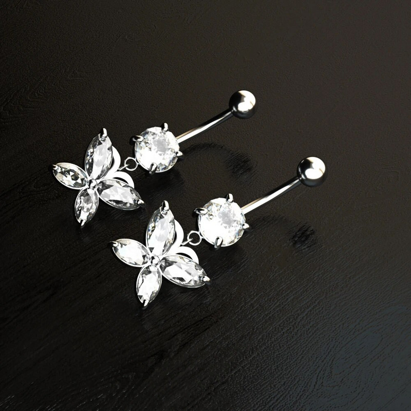Butterfly Series 14G Nabas pīrsings nabas gredzeni 316L tērauda auskari gredzeni pīrsings Ombligo Oreja Nombril Sexy Body Jewelry