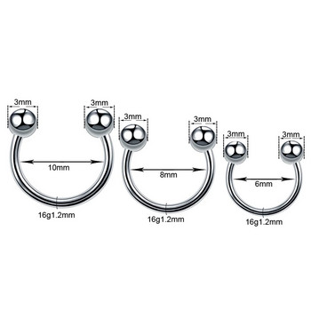 1PC Hot Sale Nose Horseshoe Ring Nose Septum Ring G23 Titanium Circular Piercing Ear cartilage Tragus Body Jewelry Piercing