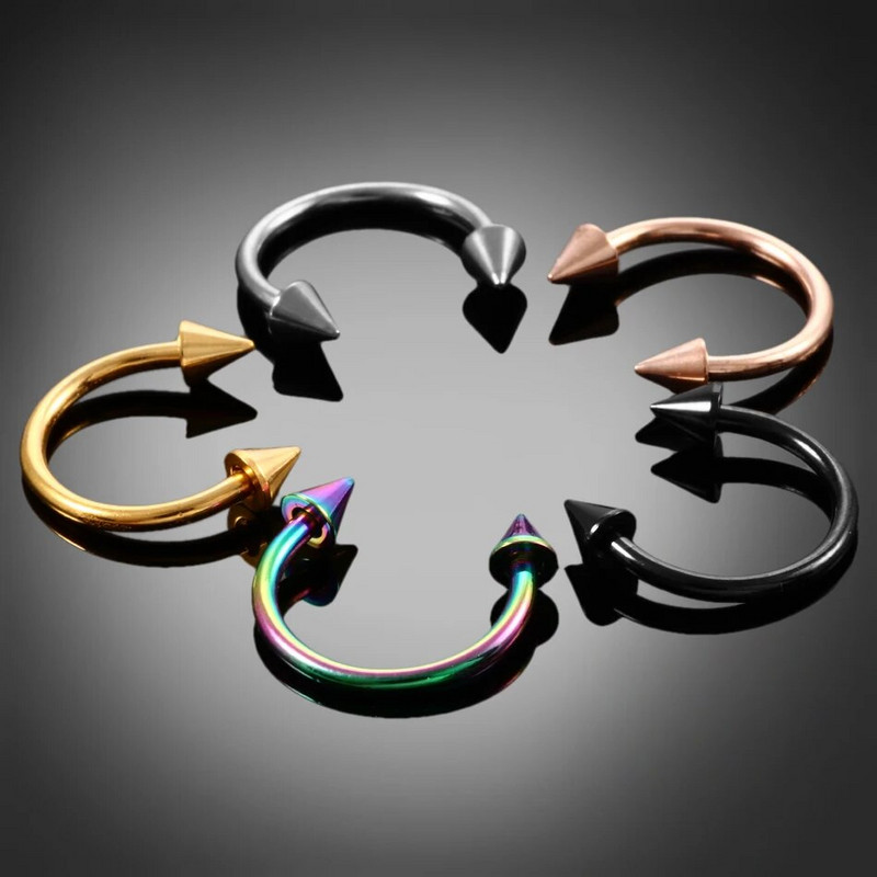 1PC Karstā izpārdošana Deguns Pakavs Gredzens Deguns starpsienas G23 Titāna apļveida pīrsings Auss skrimslis Tragus ķermeņa rotaslietas pīrsings