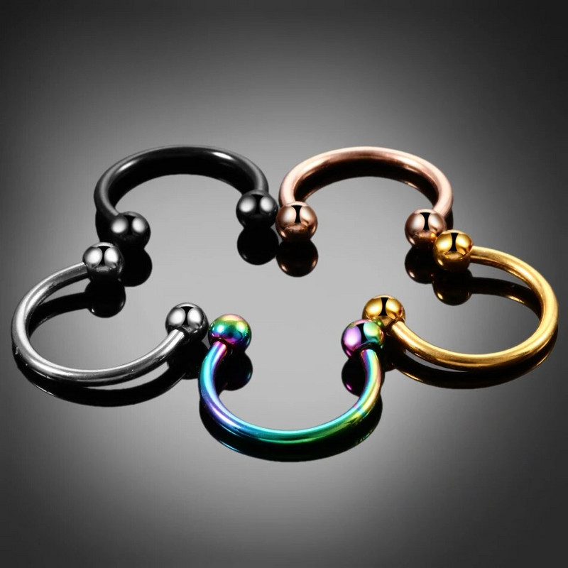 1PC Karstā izpārdošana Deguns Pakavs Gredzens Deguns starpsienas G23 Titāna apļveida pīrsings Auss skrimslis Tragus ķermeņa rotaslietas pīrsings