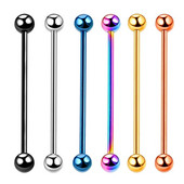 6Gb Ķirurģiskā tērauda gara rūpnieciskā stieņa gredzena mēles nipelis stienis Tragus Helix ausu pīrsings ķermeņa rotaslietas 34mm garums 14G