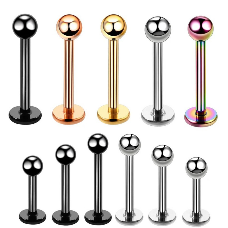 1 τεμ G23 Titanium Labret Lip Ring Tragus Cartilage Earring 16G Helix Ring Ear Stud Bar Rings Ear Piercing Body Jewelry