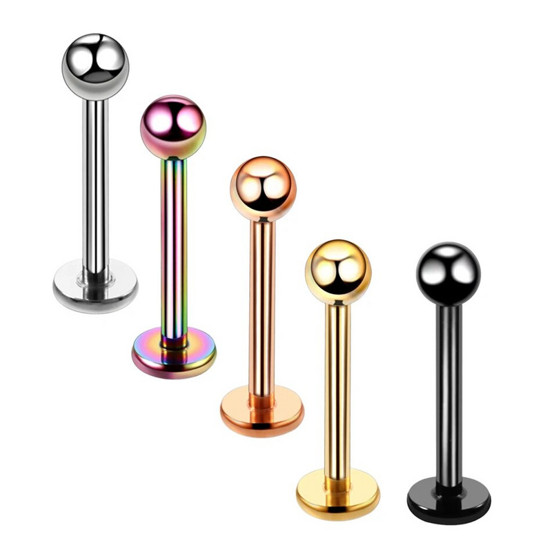 1 τεμ G23 Titanium Labret Lip Ring Tragus Cartilage Earring 16G Helix Ring Ear Stud Bar Rings Ear Piercing Body Jewelry