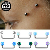 1ks piercing do tela G23 z titánu, 8 mm - 14 mm, piercing do tela s dvojitou guľôčkovou zošívačkou, piercing do činky, opál, mikro dermálne kotvy, tyčinky, šperky