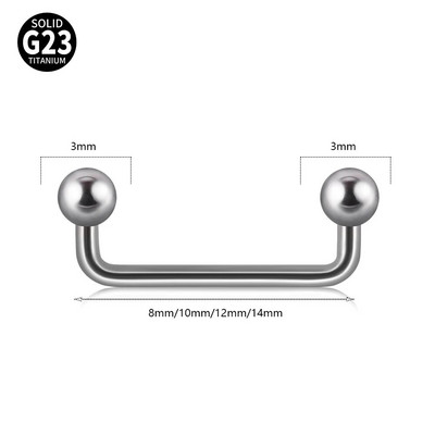 1ks piercing do tela G23 z titánu, 8 mm - 14 mm, piercing do tela s dvojitou guľôčkovou zošívačkou, piercing do činky, opál, mikro dermálne kotvy, tyčinky, šperky