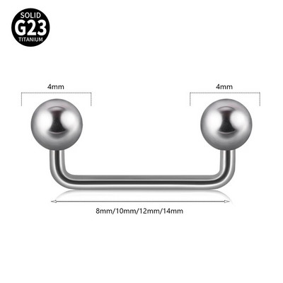 1ks piercing do tela G23 z titánu, 8 mm - 14 mm, piercing do tela s dvojitou guľôčkovou zošívačkou, piercing do činky, opál, mikro dermálne kotvy, tyčinky, šperky