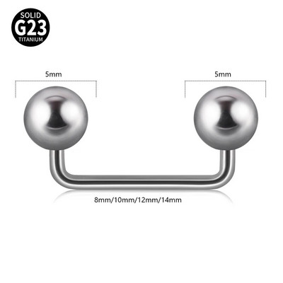 1ks piercing do tela G23 z titánu, 8 mm - 14 mm, piercing do tela s dvojitou guľôčkovou zošívačkou, piercing do činky, opál, mikro dermálne kotvy, tyčinky, šperky