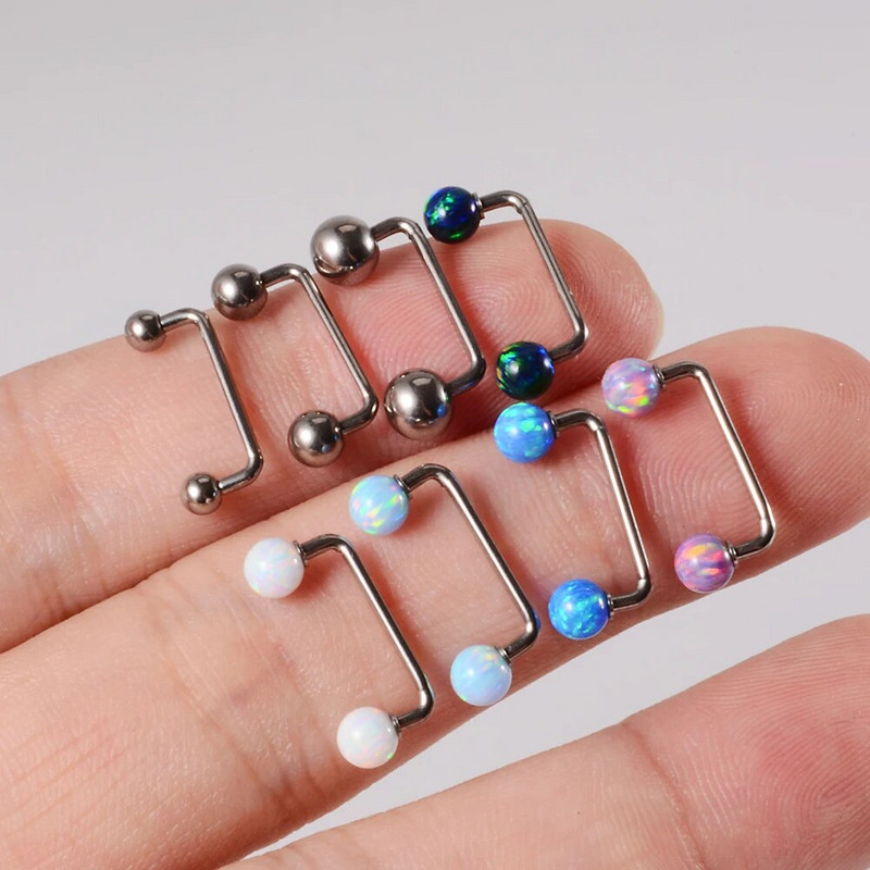 1ks piercing do tela G23 z titánu, 8 mm - 14 mm, piercing do tela s dvojitou guľôčkovou zošívačkou, piercing do činky, opál, mikro dermálne kotvy, tyčinky, šperky