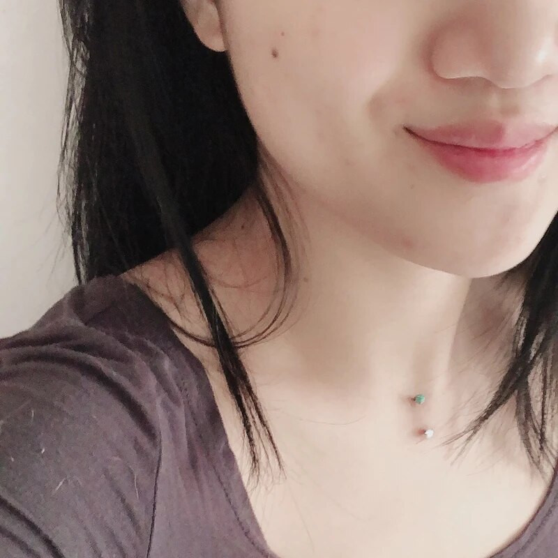 1ks piercing do tela G23 z titánu, 8 mm - 14 mm, piercing do tela s dvojitou guľôčkovou zošívačkou, piercing do činky, opál, mikro dermálne kotvy, tyčinky, šperky