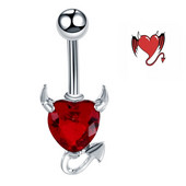 1 gab. Tērauda granāta sirds cirkonija kristāls velns mīlestība sirds nabas gredzeni nabas pīrsingi Nombril Ombligo sieviešu modes rotaslietas