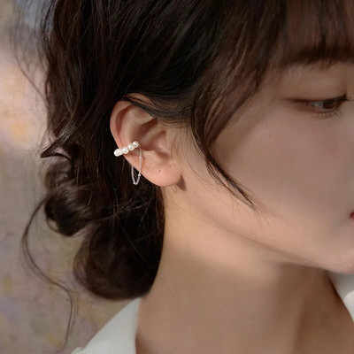 Spīdīgas sudraba krāsas kristāla pušķis bez pīrsinga aproces auss saspraudes auskari sievietēm Rhinestone Star viltus skrimšļa pīrsinga rotaslietas