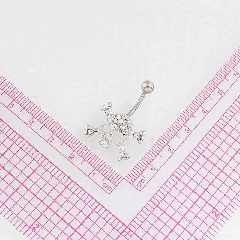 Goth Skull Nabaküüs roostevabast terasest nööbist rõngas keha augustamine ehted punk hip hop võlu grunge trendikad aksessuaarid