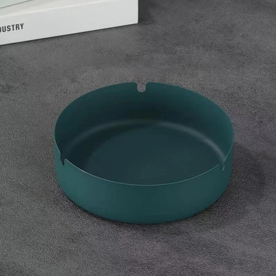 Apaļa nerūsējošā tērauda cigarešu pelnu trauks pārnēsājama galda sudraba metāla pelnu trauks smēķētājam