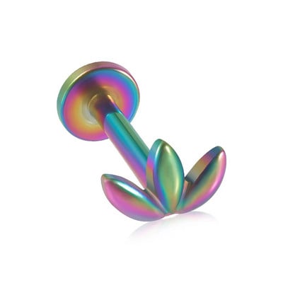 1PC Вътрешна резба Marquise от хирургическа стомана Позлатено ухо Трагус хрущял Пиърсинг Helix Обеца Labret Устни Шипове Бижута