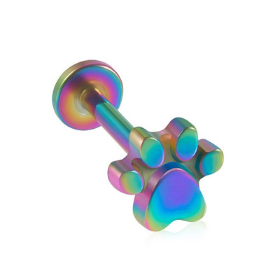 1PC Вътрешна резба Marquise от хирургическа стомана Позлатено ухо Трагус хрущял Пиърсинг Helix Обеца Labret Устни Шипове Бижута