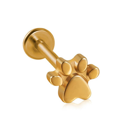 1PC Вътрешна резба Marquise от хирургическа стомана Позлатено ухо Трагус хрущял Пиърсинг Helix Обеца Labret Устни Шипове Бижута