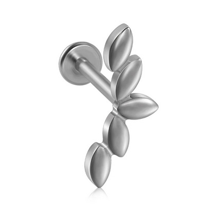 1PC Вътрешна резба Marquise от хирургическа стомана Позлатено ухо Трагус хрущял Пиърсинг Helix Обеца Labret Устни Шипове Бижута