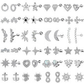 1 db Butterfly Star Heart Style Crystal Ear Tragus Piercing Mini Fülcsavar Daith Fülbevaló Helix Piercing Női Lányoknak Gyerekeknek