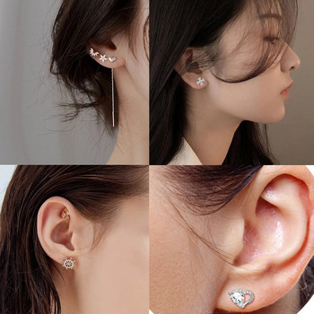 1 ΤΕΜ. Butterfly Star Heart Style Crystal Ear Tragus Piercing Mini Ear Studs Daith Earrings Helix Piercing για γυναίκες κορίτσια Παιδιά