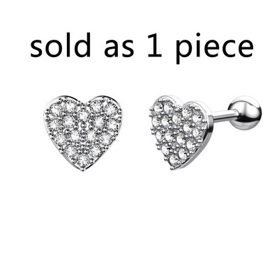 1 db Butterfly Star Heart Style Crystal Ear Tragus Piercing Mini Fülcsavar Daith Fülbevaló Helix Piercing Női Lányoknak Gyerekeknek