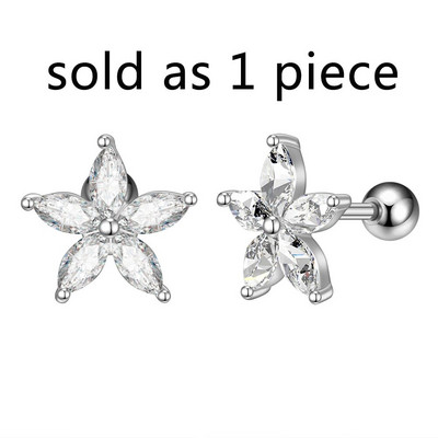 1 db Butterfly Star Heart Style Crystal Ear Tragus Piercing Mini Fülcsavar Daith Fülbevaló Helix Piercing Női Lányoknak Gyerekeknek