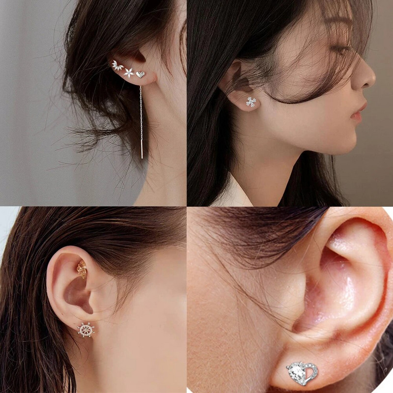 1 db Butterfly Star Heart Style Crystal Ear Tragus Piercing Mini Fülcsavar Daith Fülbevaló Helix Piercing Női Lányoknak Gyerekeknek
