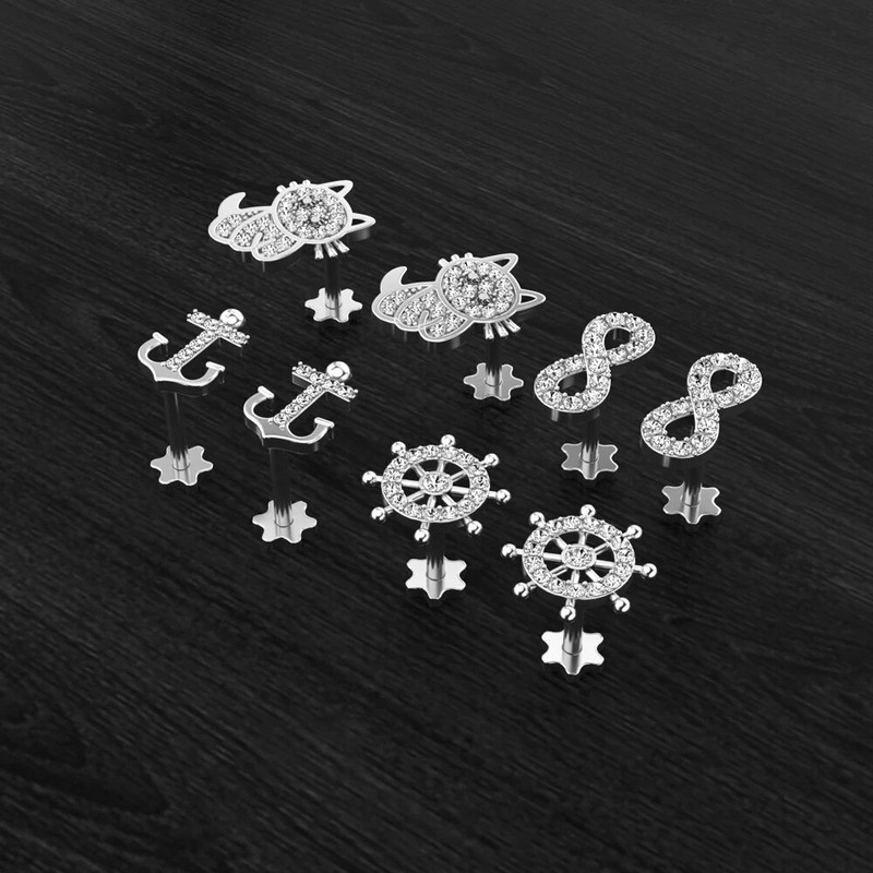 1 db Butterfly Star Heart Style Crystal Ear Tragus Piercing Mini Fülcsavar Daith Fülbevaló Helix Piercing Női Lányoknak Gyerekeknek