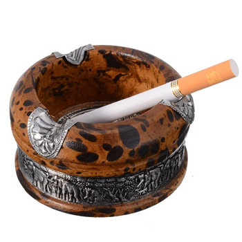 Винтидж дървена тава за пепелник Ръчно изработен тютюн за пушене Цигара Пепелник Калъф за пепелник за домашно пушене 1 комплект 3 инча