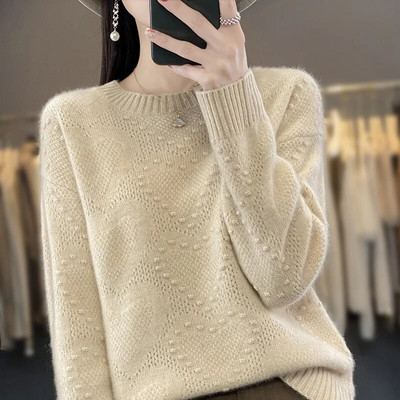 Sieviešu džemperi Jauns rudens ziemas O veida kakla izgriezums ar garām piedurknēm silti džemperi ikdienišķs korejiešu silts pamata džemperis Modes trikotāžas krekls apakšā