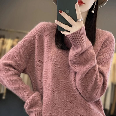 Sieviešu džemperi Jauns rudens ziemas O veida kakla izgriezums ar garām piedurknēm silti džemperi ikdienišķs korejiešu silts pamata džemperis Modes trikotāžas krekls apakšā