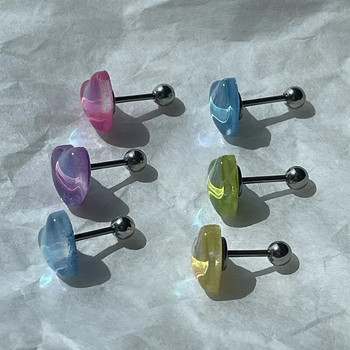 Y2k 90s Aesthetics Δαχτυλίδια γλώσσας σε σχήμα καρδιάς για γυναίκες Cool Sweet Charm Trend Tongue Nail Harajuku Trend Piercing Κοσμήματα Νέο