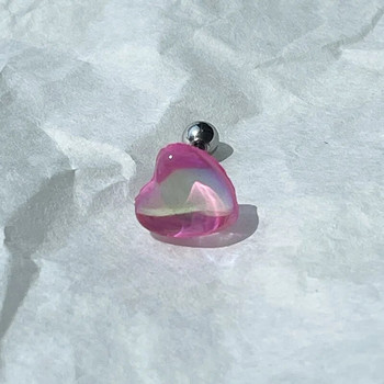 Y2k 90s Aesthetics Δαχτυλίδια γλώσσας σε σχήμα καρδιάς για γυναίκες Cool Sweet Charm Trend Tongue Nail Harajuku Trend Piercing Κοσμήματα Νέο