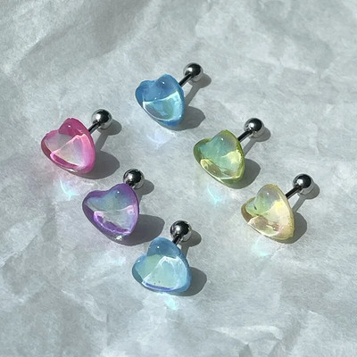 Y2k 90s Aesthetics Heart Shaped Tongue Rings for Women Cool Sweet Charm Trend Tongue Nail Harajuku Trend Piercing Jewelry New