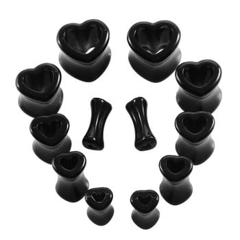 2 τεμ./παρτίδα Ακρυλικό Heart Hollow Ear Tunnel Flesh Plug Piercing Ear Gaugers Expander Piercing Earlet Strecher Body Jewelry Piercing