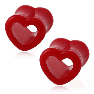 2db/tétel Akril szív üreges fülalagút húsdugó Piercing fülmérők bővítő piercing fülkagyló hordágy testékszer piercing