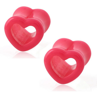 2db/tétel Akril szív üreges fülalagút húsdugó Piercing fülmérők bővítő piercing fülkagyló hordágy testékszer piercing
