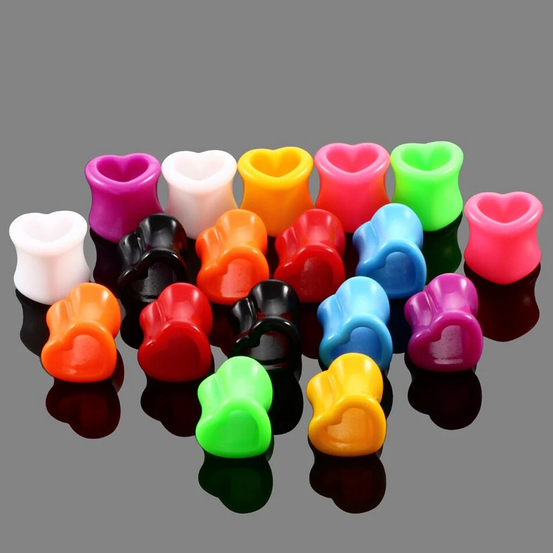 2db/tétel Akril szív üreges fülalagút húsdugó Piercing fülmérők bővítő piercing fülkagyló hordágy testékszer piercing