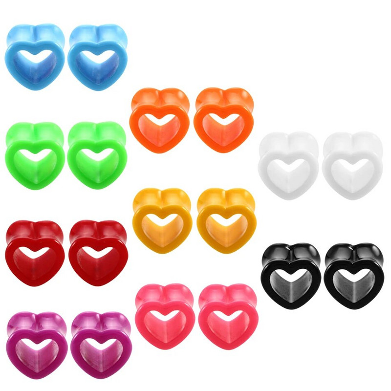2db/tétel Akril szív üreges fülalagút húsdugó Piercing fülmérők bővítő piercing fülkagyló hordágy testékszer piercing