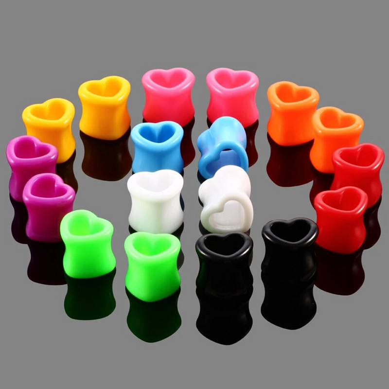 2db/tétel Akril szív üreges fülalagút húsdugó Piercing fülmérők bővítő piercing fülkagyló hordágy testékszer piercing