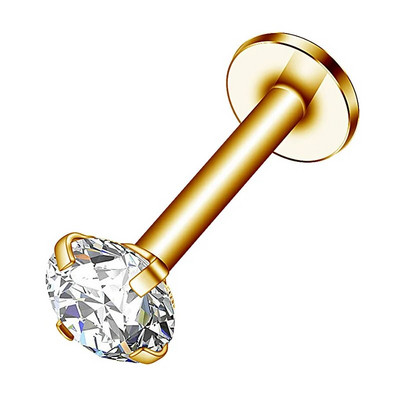 1 τμχ Zircon Labret Piercing για γυναίκες Σκουλαρίκια για τα χείλη για τα νύχια της μύτης Tragus Helix Σκουλαρίκι τρυπήματος στο αυτί Stud από ανοξείδωτο ατσάλι για σώμα