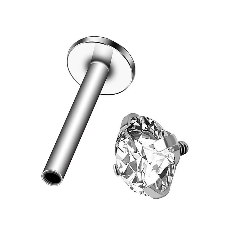 1 τμχ Zircon Labret Piercing για γυναίκες Σκουλαρίκια για τα χείλη για τα νύχια της μύτης Tragus Helix Σκουλαρίκι τρυπήματος στο αυτί Stud από ανοξείδωτο ατσάλι για σώμα