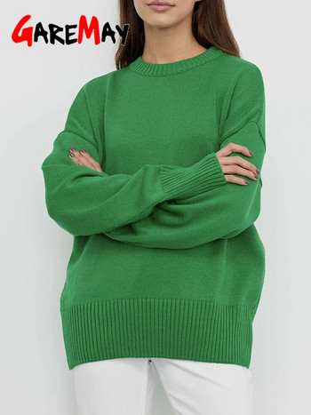 Дамски трикотажни пуловери Базови топли ретро зелени пуловери Пуловери Плетени големи дебели свободни зимни пуловери за жени 2023 г.