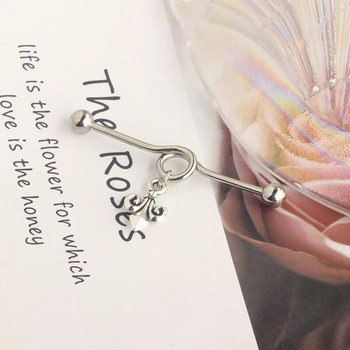 1 τμχ βιομηχανικό δαχτυλίδι για γυναίκες Cross Moon μενταγιόν Βιομηχανικά σκουλαρίκια Piercing Barbell Surgical Steel Ear Piercing Jewelry