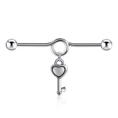 1 tk. Tööstuslik sõrmus naistele Cross Moon Võtme ripats Tööstuslikud kõrvarõngad Piercing Barbell Kirurgilised terasest kõrvaaugud Ehted