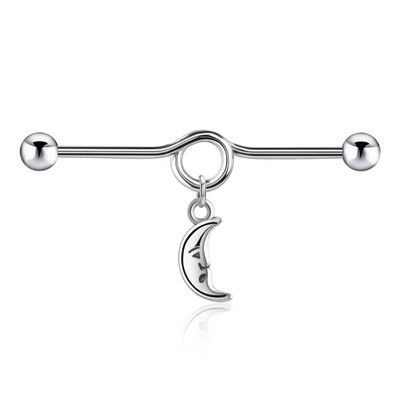 1 tk. Tööstuslik sõrmus naistele Cross Moon Võtme ripats Tööstuslikud kõrvarõngad Piercing Barbell Kirurgilised terasest kõrvaaugud Ehted