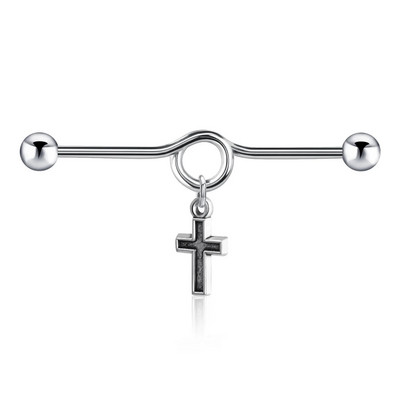 1 tk. Tööstuslik sõrmus naistele Cross Moon Võtme ripats Tööstuslikud kõrvarõngad Piercing Barbell Kirurgilised terasest kõrvaaugud Ehted