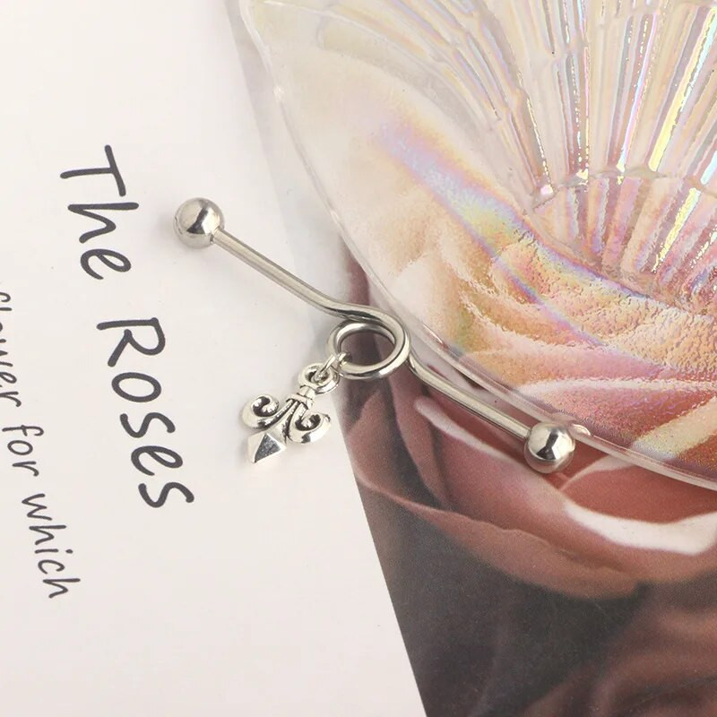 1 tk. Tööstuslik sõrmus naistele Cross Moon Võtme ripats Tööstuslikud kõrvarõngad Piercing Barbell Kirurgilised terasest kõrvaaugud Ehted