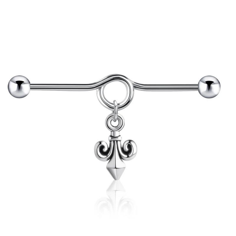 1 tk. Tööstuslik sõrmus naistele Cross Moon Võtme ripats Tööstuslikud kõrvarõngad Piercing Barbell Kirurgilised terasest kõrvaaugud Ehted