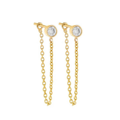 Retro Chic Ins Heart Chain Pušķu auskars Ausu pīrsings sievietēm Helix Lobe Circon Ausu skrimšļa auskars ķermeņa pīrsings Rotaslietas